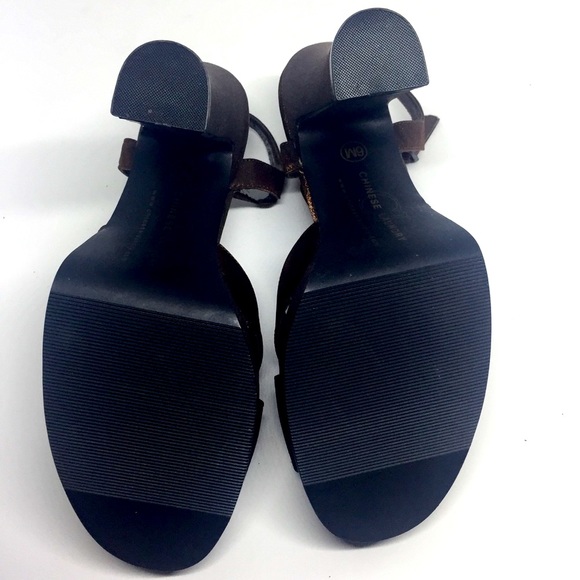 Copper Shimmer Strappy Platform Peep-Toe Heels - Chinese Laundry - Picture 2 of 8